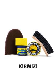 Ayakkabı Bakım Seti 5 Parça (boya+ Cila+fırça+sünger+kadife) Kırmızı